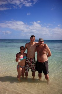 Enjoying a drink at the beach