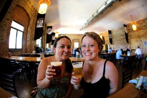 Enjoying the beer at Lake Front Brewery, Milwaukee