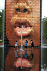 The Crown fountains in Millenium Park