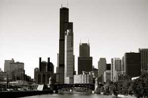 Chicago skyline from the architecture tour boat cruise
