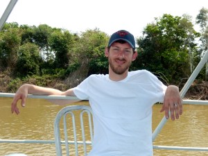 Jon relaxes on the top deck of the boat
