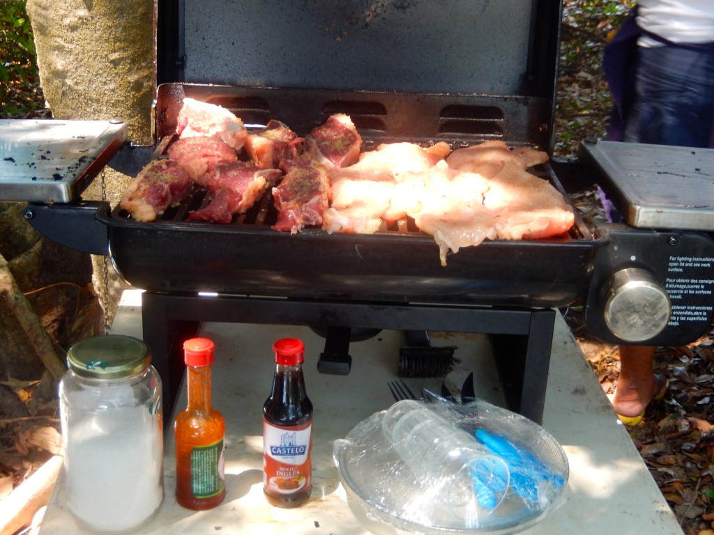 Fresh steaks and chicken to bait the jaguars with