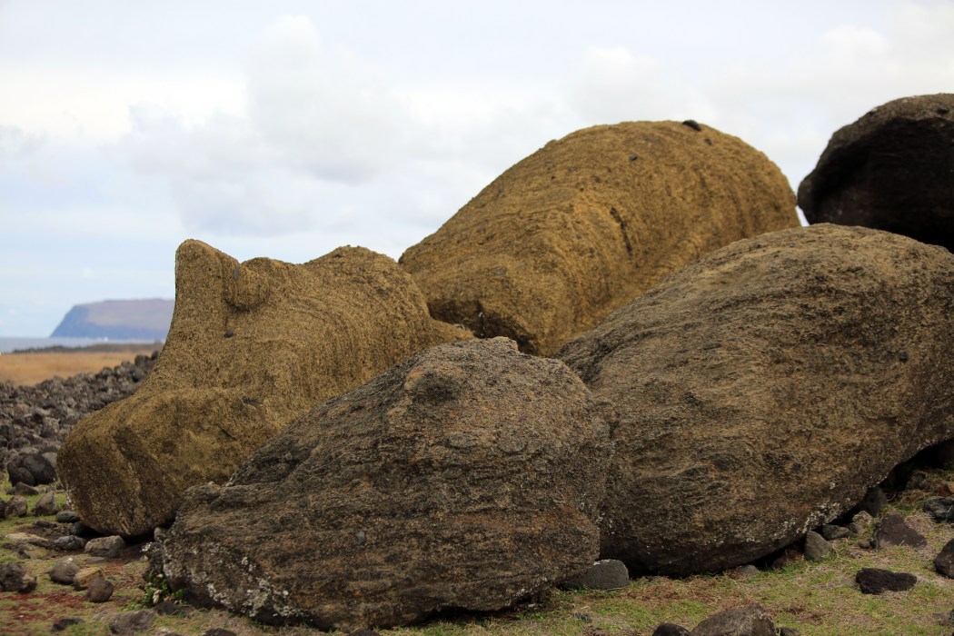 A fallen moai
