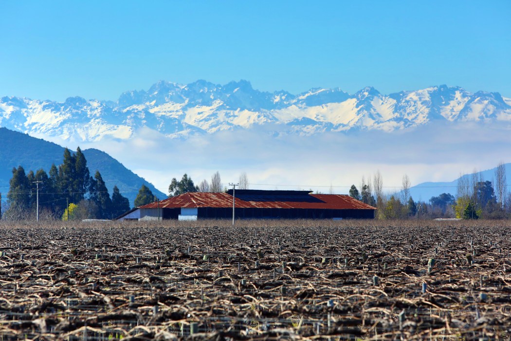We finally see the snowy Andes after they've been covered by rain clouds for about a week